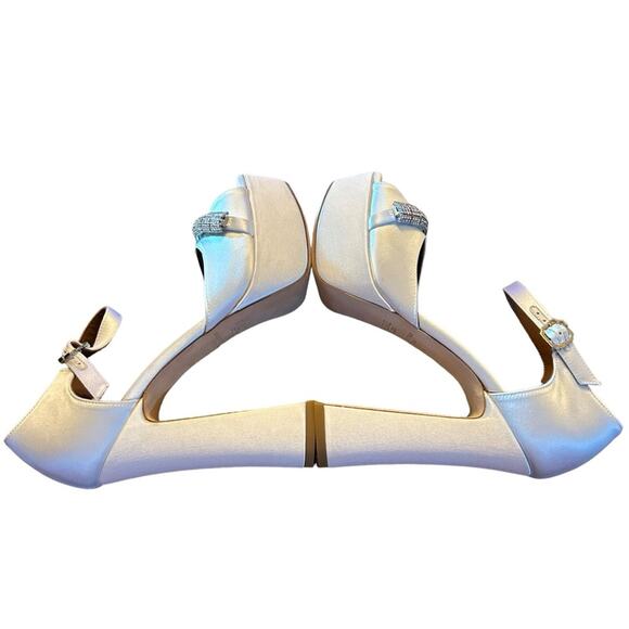 Malone Souliers Yurkia Crystal Platform Sandals Block Heel Open Toe EU 35.5 - Picture 7 of 10